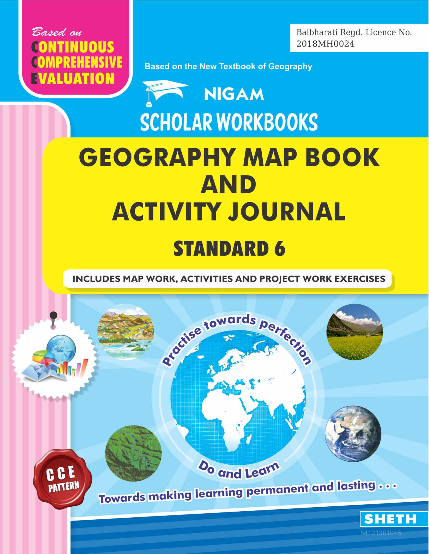 CCE Pattern Nigam Scholar Workbooks Geography Map Book and Activity Journal Standard 6 1