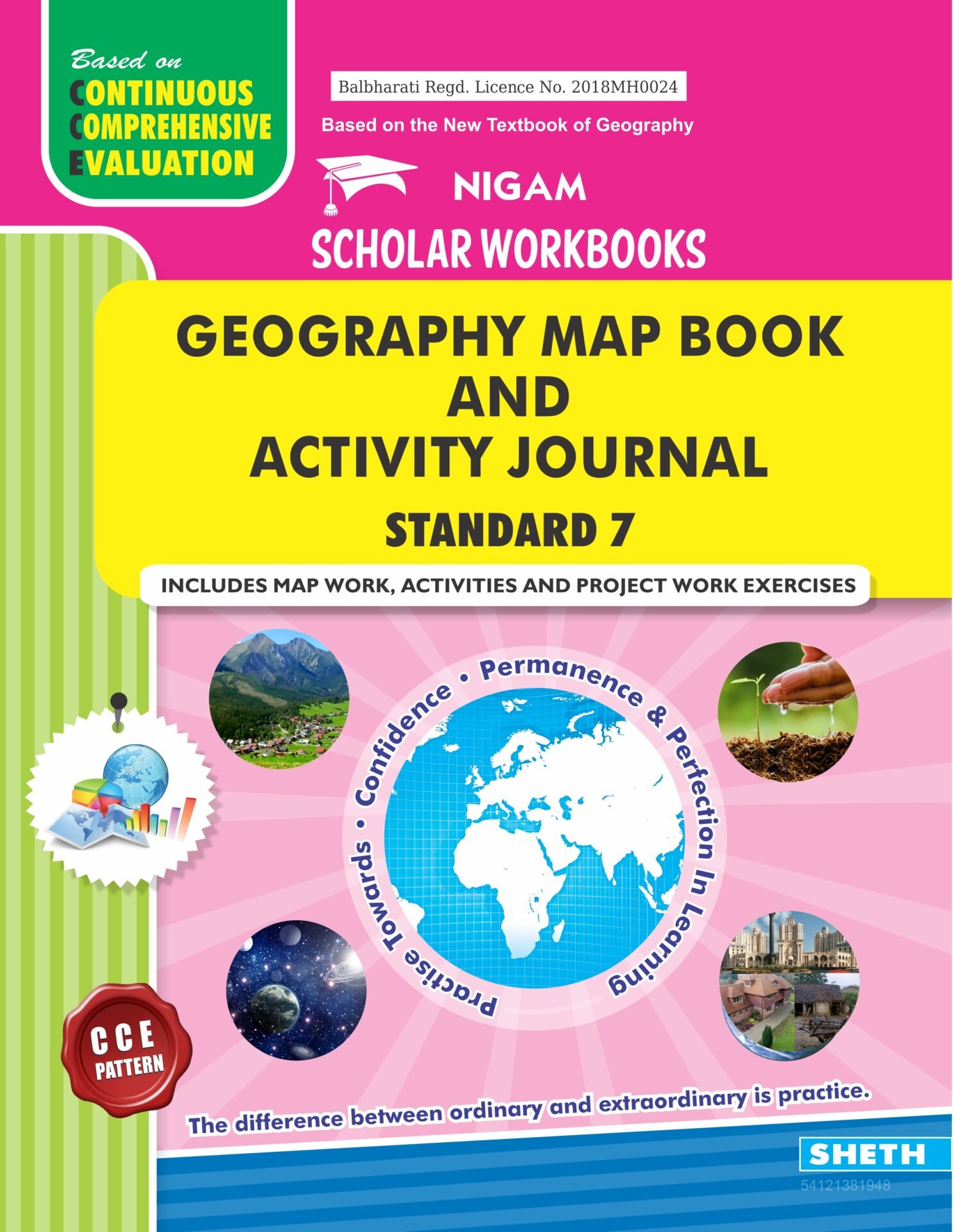 CCE Pattern Nigam Scholar Workbooks Geography Map Book and Activity Journal Standard 7 1