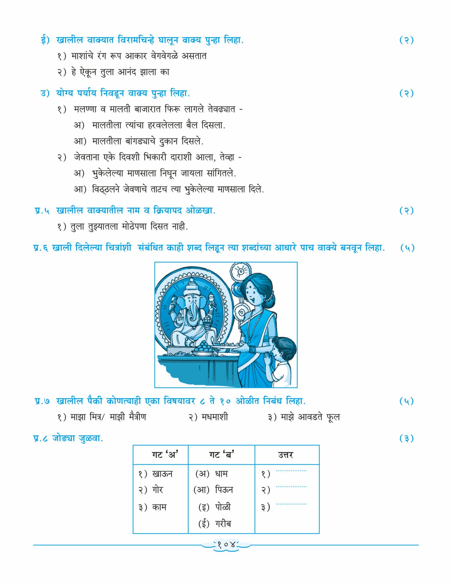 CCE Pattern Nigam Scholar Workbooks Marathi Sulabhbharati Standard 5 11
