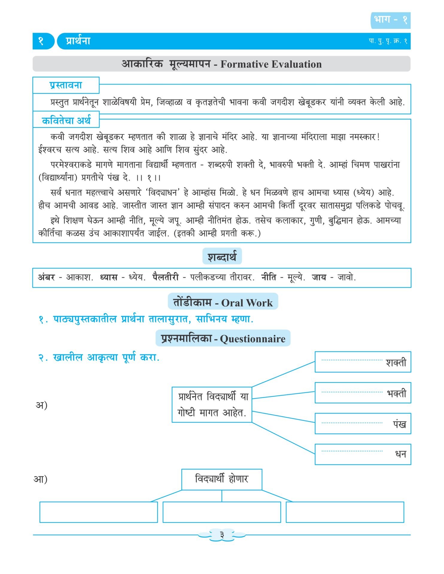 CCE Pattern Nigam Scholar Workbooks Marathi Sulabhbharati Standard 7 3