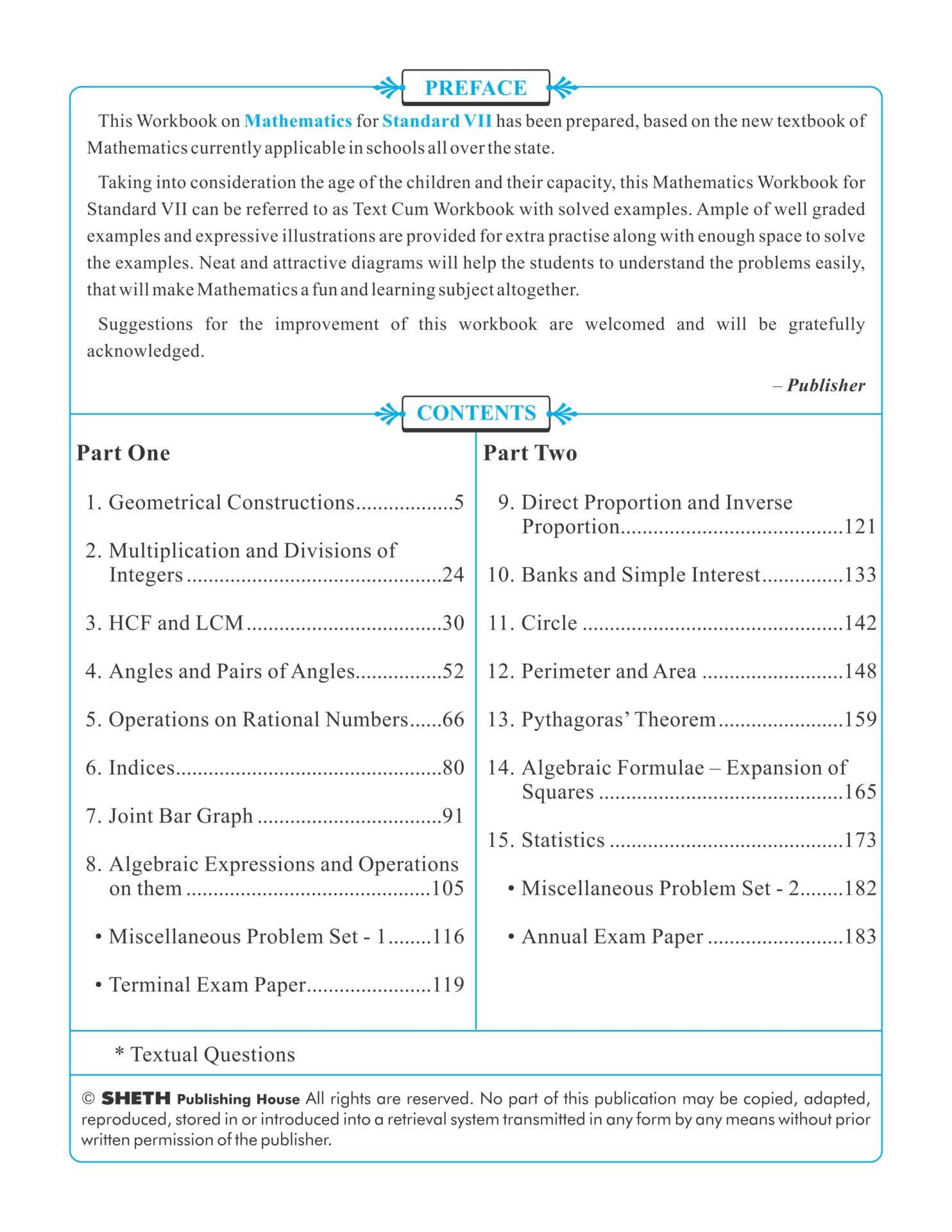 CCE Pattern Nigam Scholar Workbooks Mathematics Standard 7 2