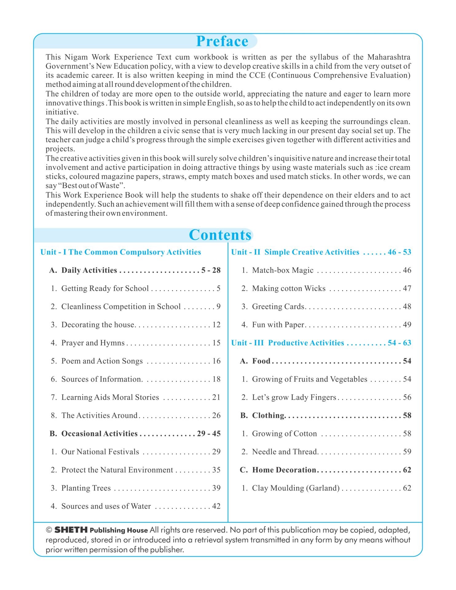 CCE Pattern Nigam Scholar Workbooks Work Experience Standard 2 2