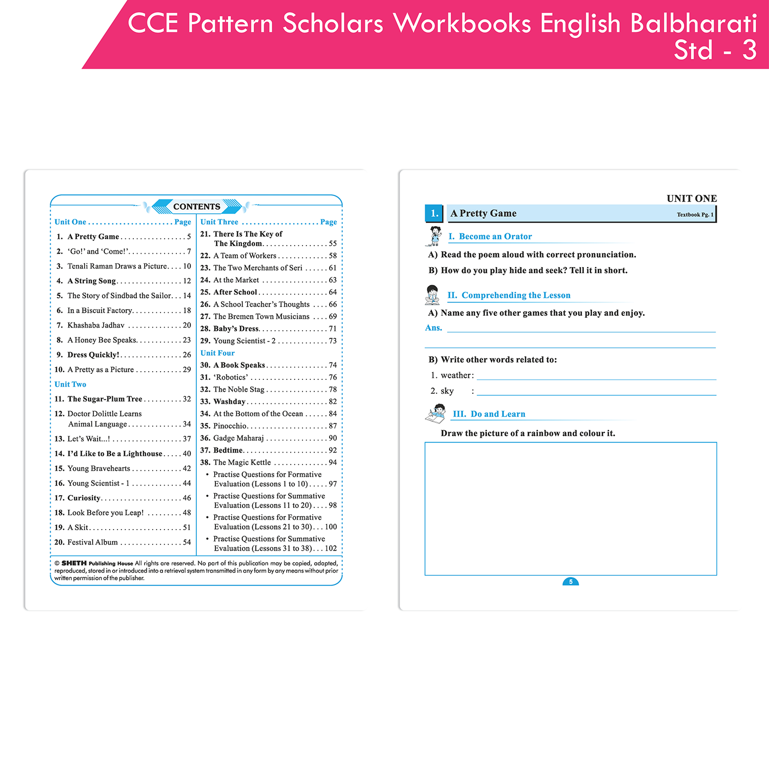 CCE Pattern Nigam Scholar Workbook English Balbharati Standard - 3 (Maharashtra State Board Syllabus Books) - Image 2
