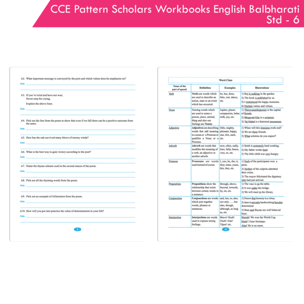 CCE Pattern Nigam Scholar Workbooks English Balbharati Standard - 6 (Maharashtra State Board Syllabus Books) - Image 3