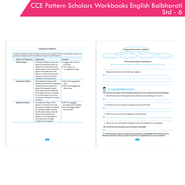CCE Pattern Nigam Scholar Workbooks English Balbharati Standard - 6 (Maharashtra State Board Syllabus Books) - Image 8