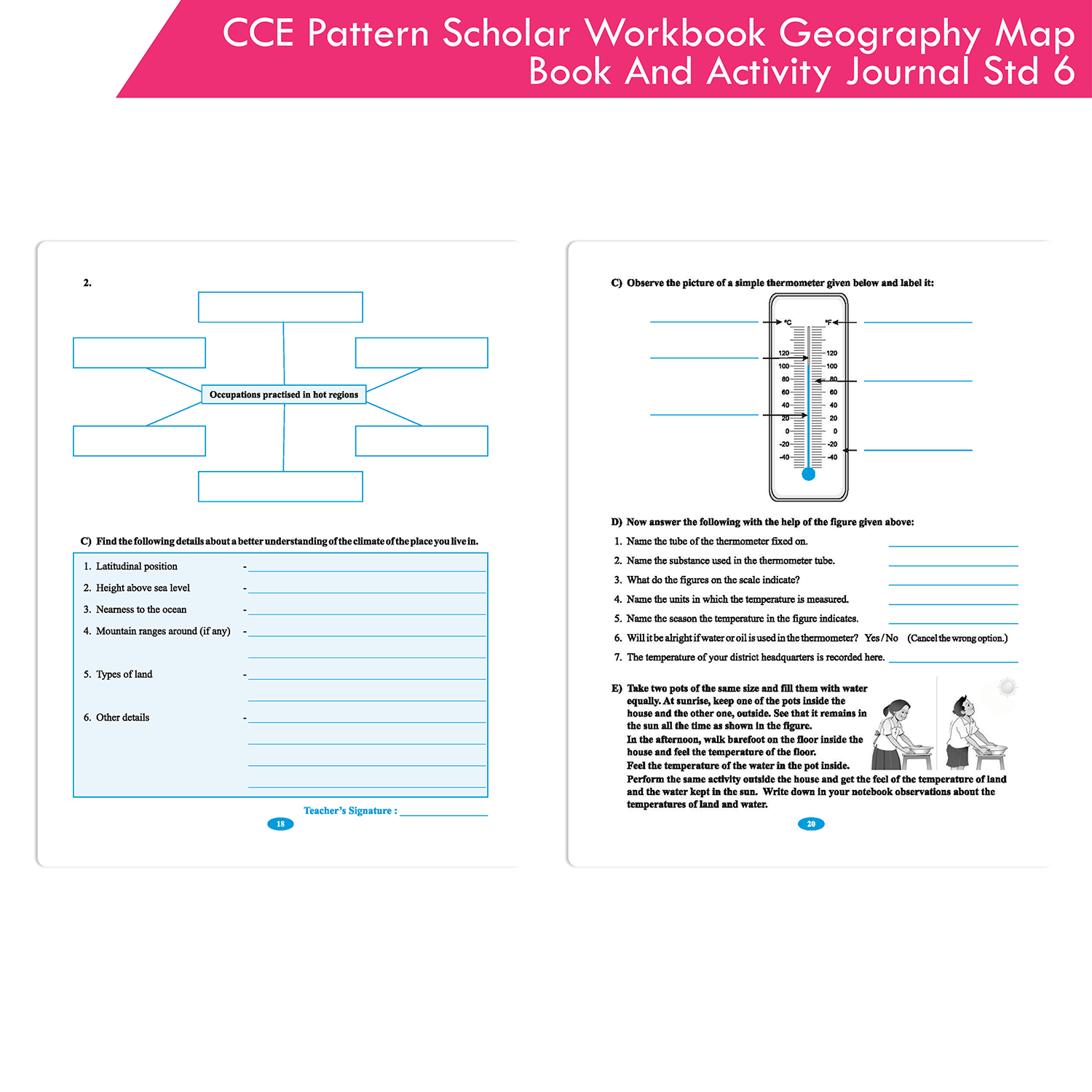 CCE Pattern Nigam Scholar Workbooks Geography Map Book and Activity Journal Standard - 6 (Maharashtra State Board Syllabus Books) - Image 6