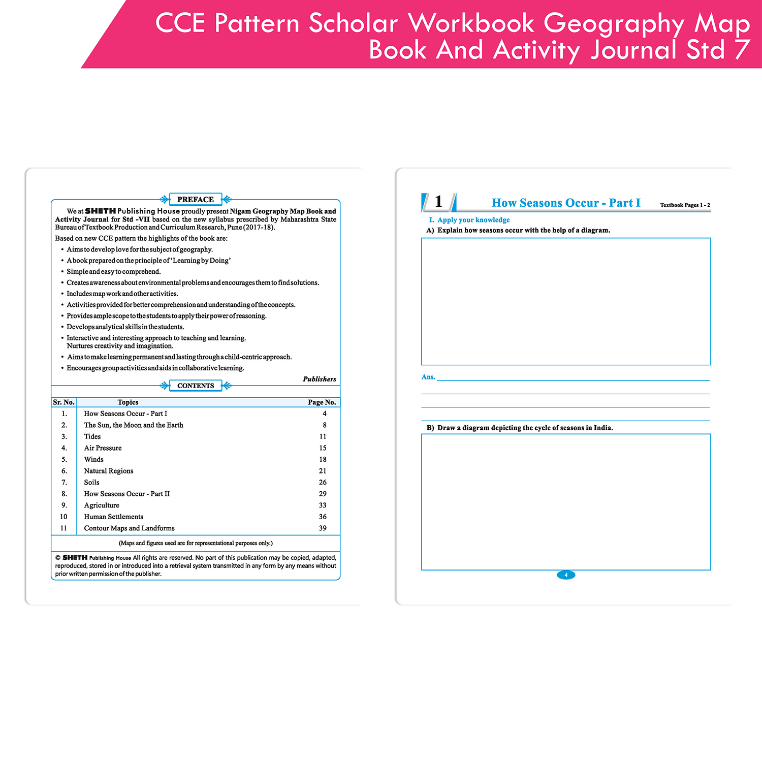 CCE Pattern Scholar Workbooks Geography Map Book and Activity Journal Standard - 7 (Maharashtra State Board Syllabus Books) - Image 2