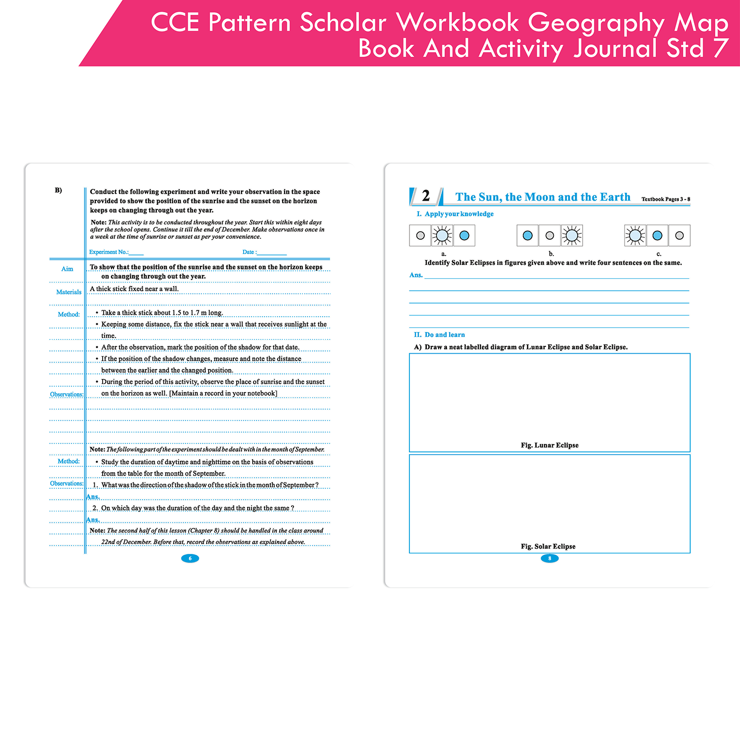 CCE Pattern Scholar Workbooks Geography Map Book and Activity Journal Standard - 7 (Maharashtra State Board Syllabus Books) - Image 3
