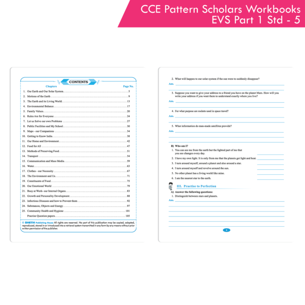 CCE Pattern Nigam Scholar Workbooks (EVS) Environmental Studies (Part 1) Standard - 5 (Maharashtra State Board Syllabus Books) - Image 2