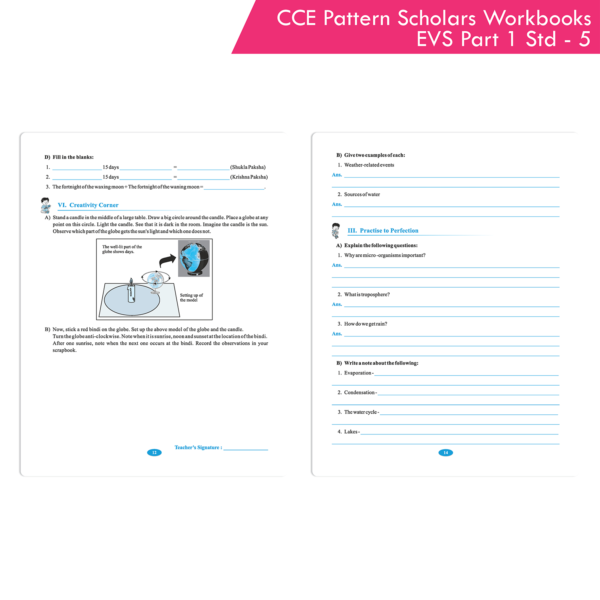 CCE Pattern Nigam Scholar Workbooks (EVS) Environmental Studies (Part 1) Standard - 5 (Maharashtra State Board Syllabus Books) - Image 4