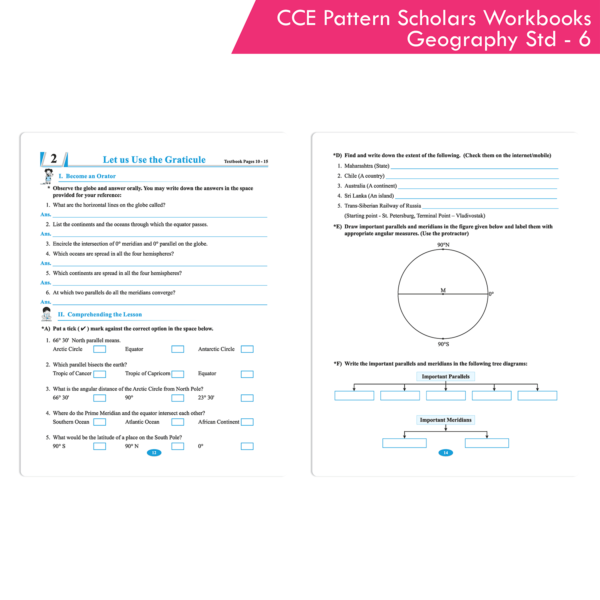 CCE Pattern Nigam Scholar Workbooks Geography Workbook Standard - 6 (Maharashtra State Board Syllabus Books) - Image 4