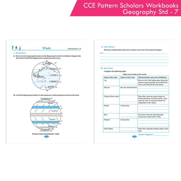 CCE Pattern Nigam Scholar Workbooks Geography Workbook Standard - 7 (Maharashtra State Board Syllabus Books) - Image 6