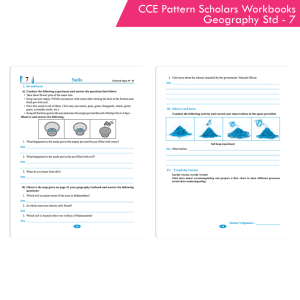CCE Pattern Nigam Scholar Workbooks Geography Workbook Standard - 7 (Maharashtra State Board Syllabus Books) - Image 8