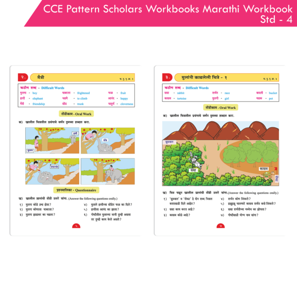 CCE Pattern Nigam Scholar Workbooks Marathi Sulabhbharati Workbook Standard - 4 (Maharashtra State Board Syllabus Books) - Image 3