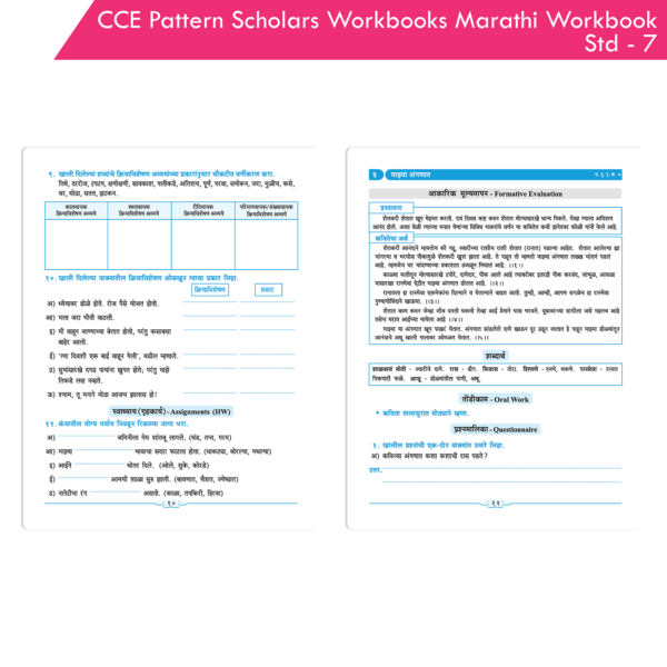 CCE Pattern Nigam Scholar Workbooks Marathi Sulabhbharati Workbook Standard - 7 (Maharashtra State Board Syllabus Books) - Image 4