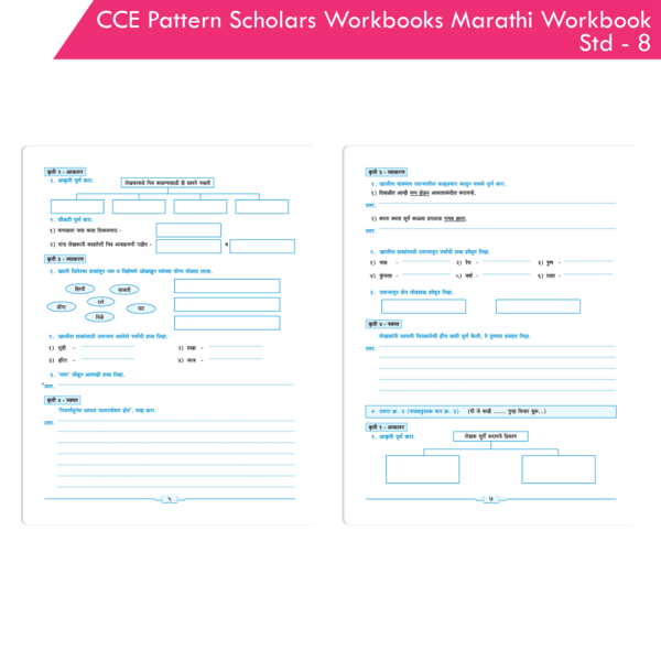 CCE Pattern Nigam Scholar Workbooks Marathi Sulabhbharati Workbook Standard - 8 (Maharashtra State Board Syllabus Books) - Image 3