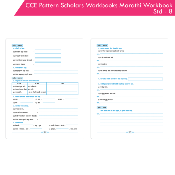CCE Pattern Nigam Scholar Workbooks Marathi Sulabhbharati Workbook Standard - 8 (Maharashtra State Board Syllabus Books) - Image 6