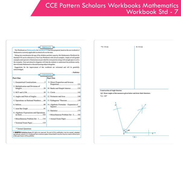 CCE Pattern Nigam Scholar Workbooks Mathematics Workbook Standard - 7 (Maharashtra State Board Syllabus Books) - Image 2