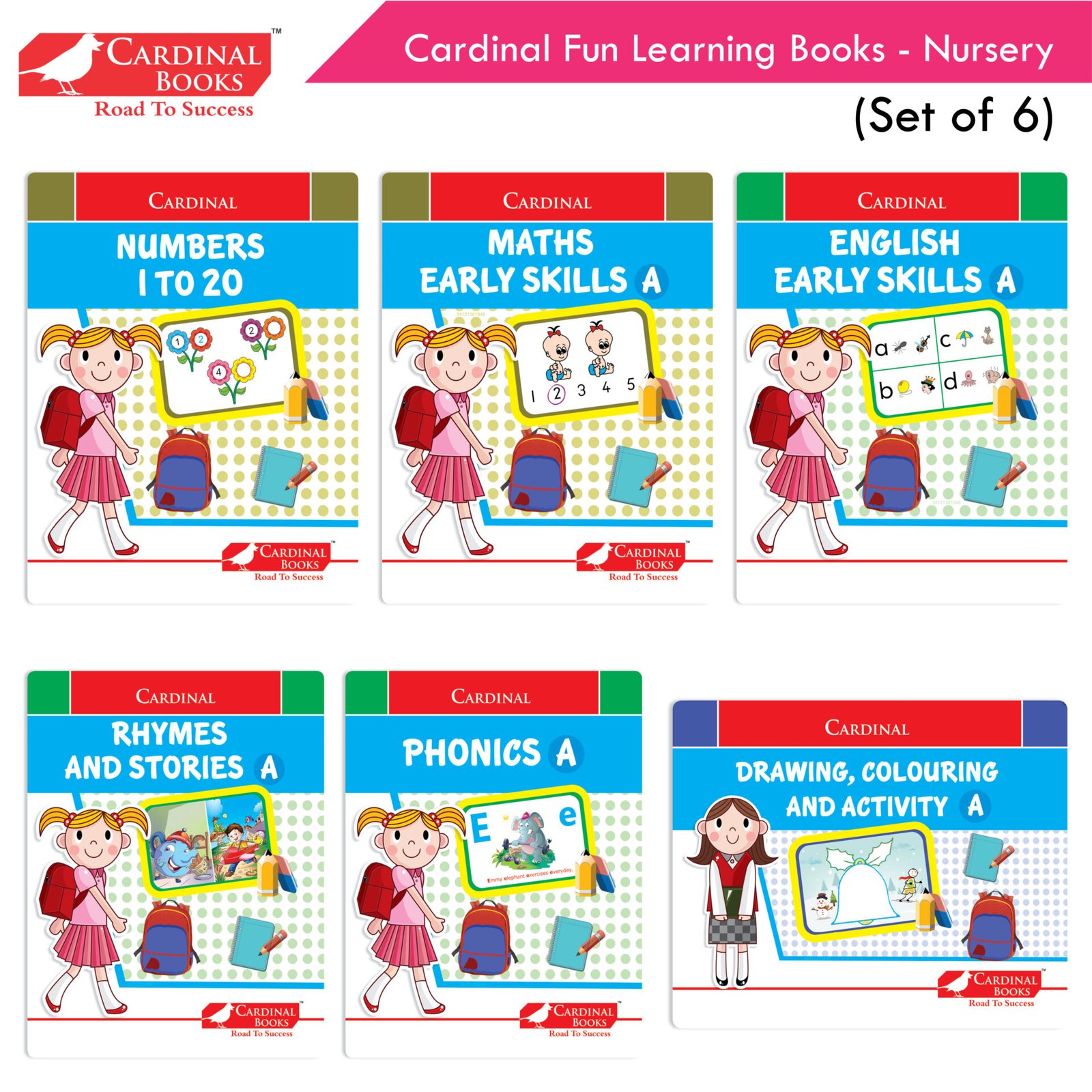 Cardinal Fun Learning Books Nursery Set of 6 1