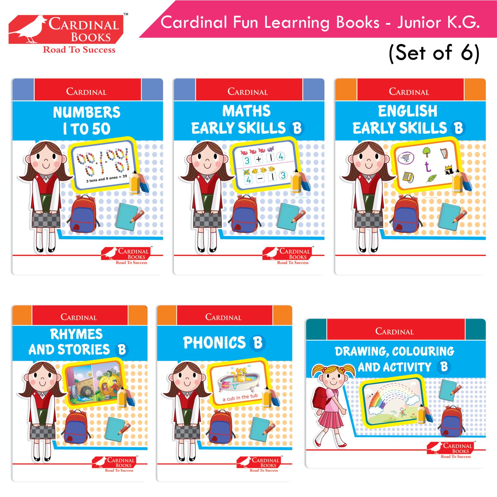 Cardinal Fun learning Books Junior Kg. Set of 6 01
