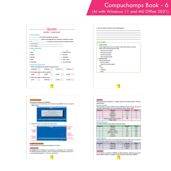 Compuchamps Book 6 (AI with Windows 11 and MS Office 2021) - Your One ...