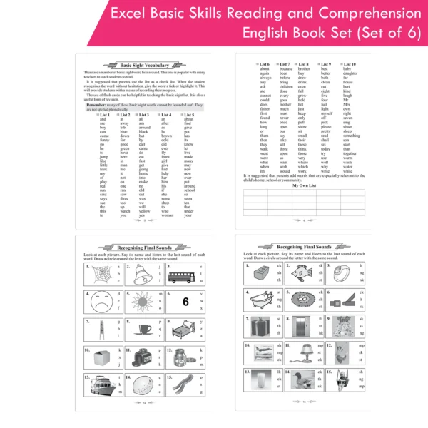 Excel Basic Skills Reading and Comprehension English Book Set (Set of 6 ...