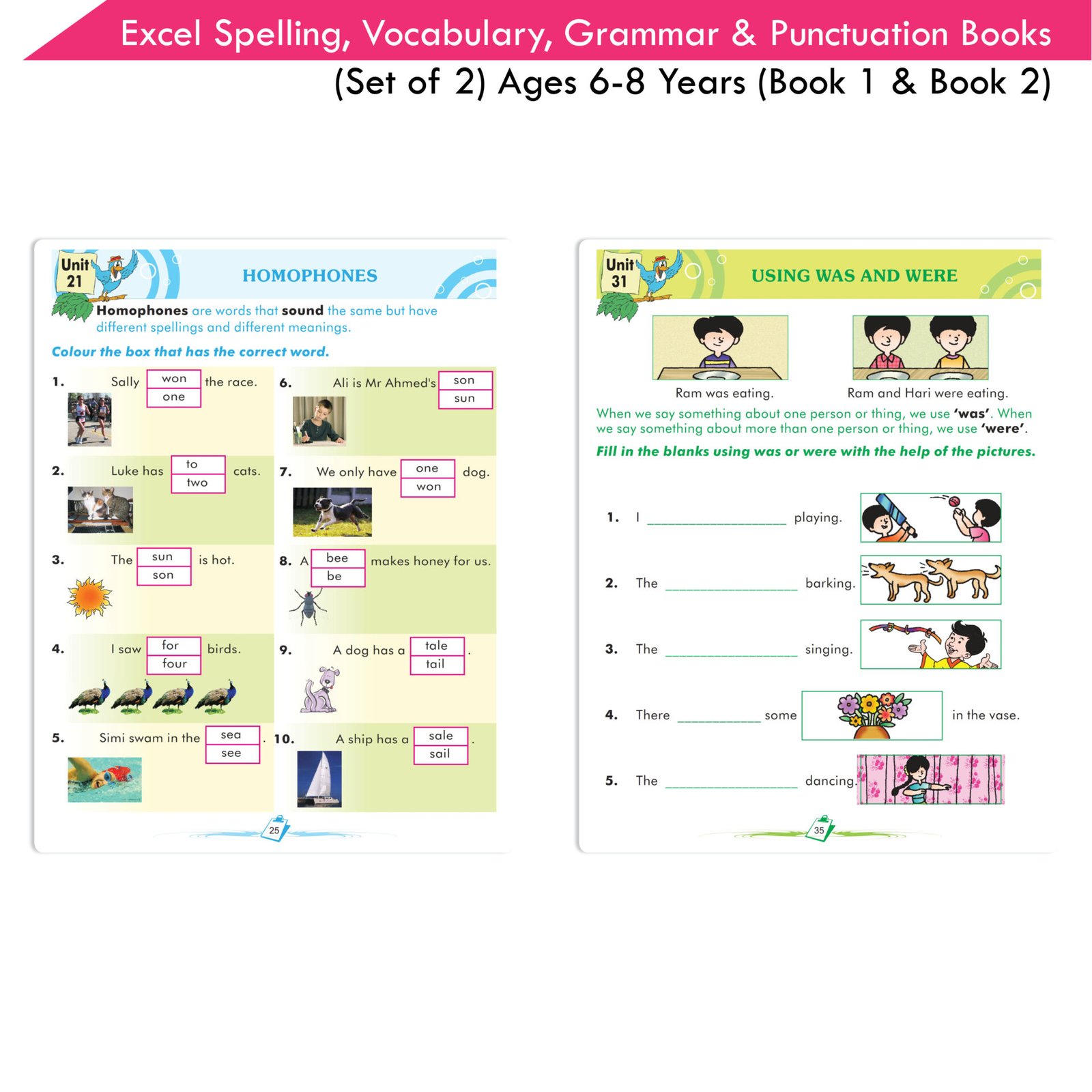 Excel Basic Skills Spelling Vocabulary Grammar and Punctuation Book Set Ages 6 8 Set of 2 6