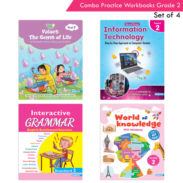 Students Practice cum Workbooks Grade 2 Combo Book Set (Set of 4)