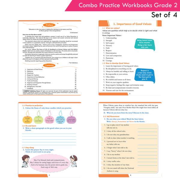 Students Practice cum Workbooks Grade 2 Combo Book Set (Set of 4) - Image 2