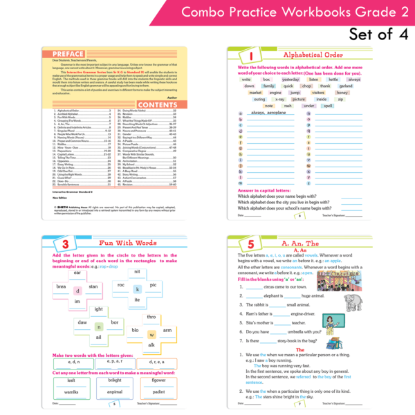 Students Practice cum Workbooks Grade 2 Combo Book Set (Set of 4) - Image 4