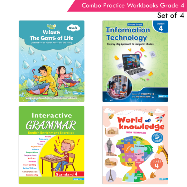Students Practice cum Workbooks Grade 4 Combo Book Set (Set of 4)