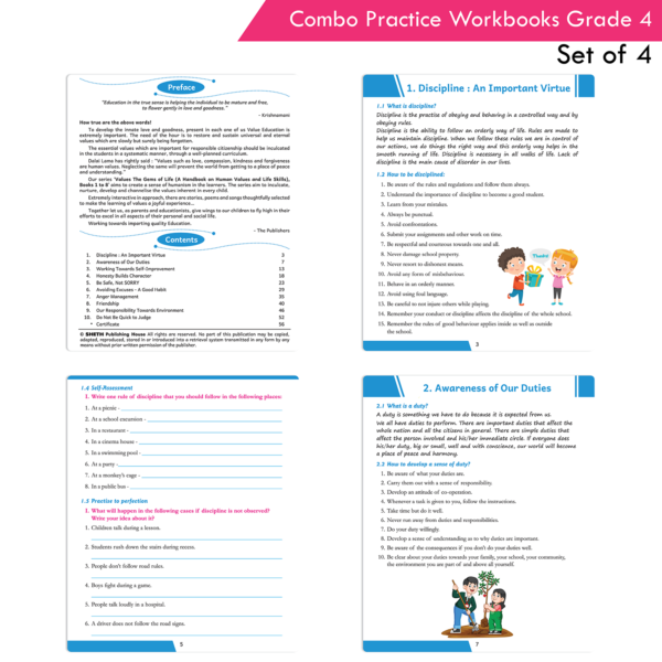Students Practice cum Workbooks Grade 4 Combo Book Set (Set of 4) - Image 3