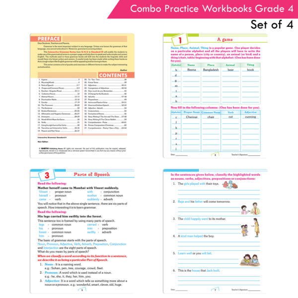 Students Practice cum Workbooks Grade 4 Combo Book Set (Set of 4) - Image 5