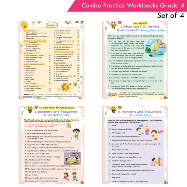 Students Practice cum Workbooks Grade 4 Combo Book Set (Set of 4) - Image 6
