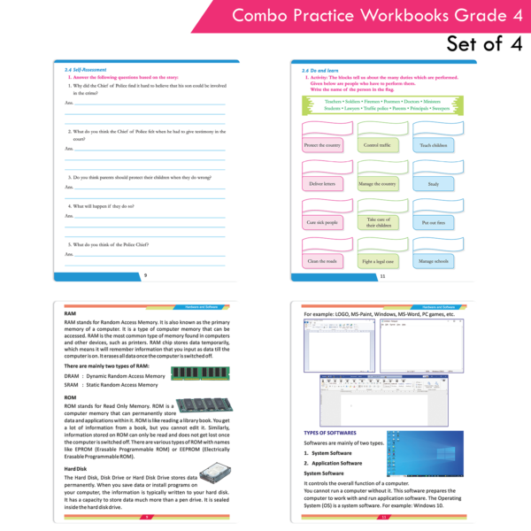Students Practice cum Workbooks Grade 4 Combo Book Set (Set of 4) - Image 7