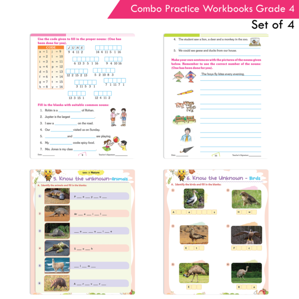 Students Practice cum Workbooks Grade 4 Combo Book Set (Set of 4) - Image 8