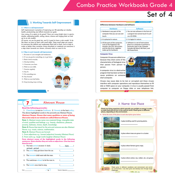 Students Practice cum Workbooks Grade 4 Combo Book Set (Set of 4) - Image 9