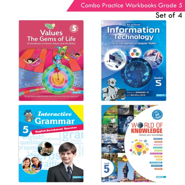 Students Practice cum Workbooks Grade 5 Combo Book Set (Set of 4)
