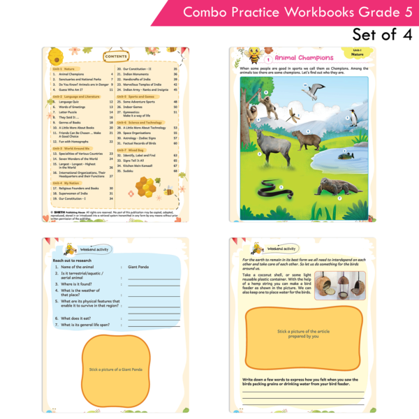 Students Practice cum Workbooks Grade 5 Combo Book Set (Set of 4) - Image 6
