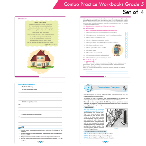 Students Practice cum Workbooks Grade 5 Combo Book Set (Set of 4) - Image 7