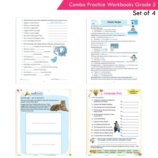 Students Practice cum Workbooks Grade 5 Combo Book Set (Set of 4) - Image 8