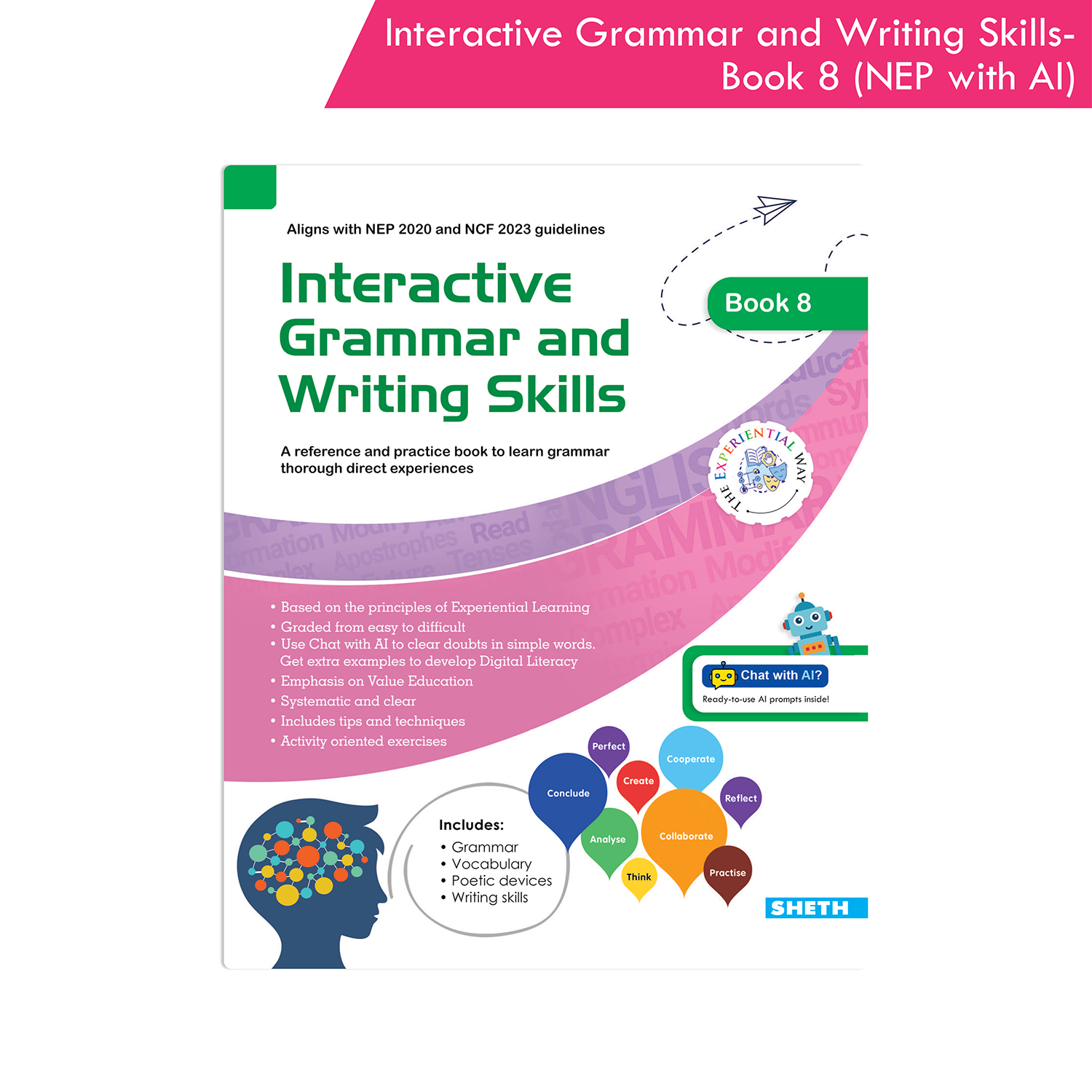 Interactive Grammar and Writing Skills Book 8 (NEP with AI)