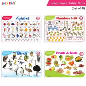 Jolly Kids Educational Table Mats Set (Set of 8)