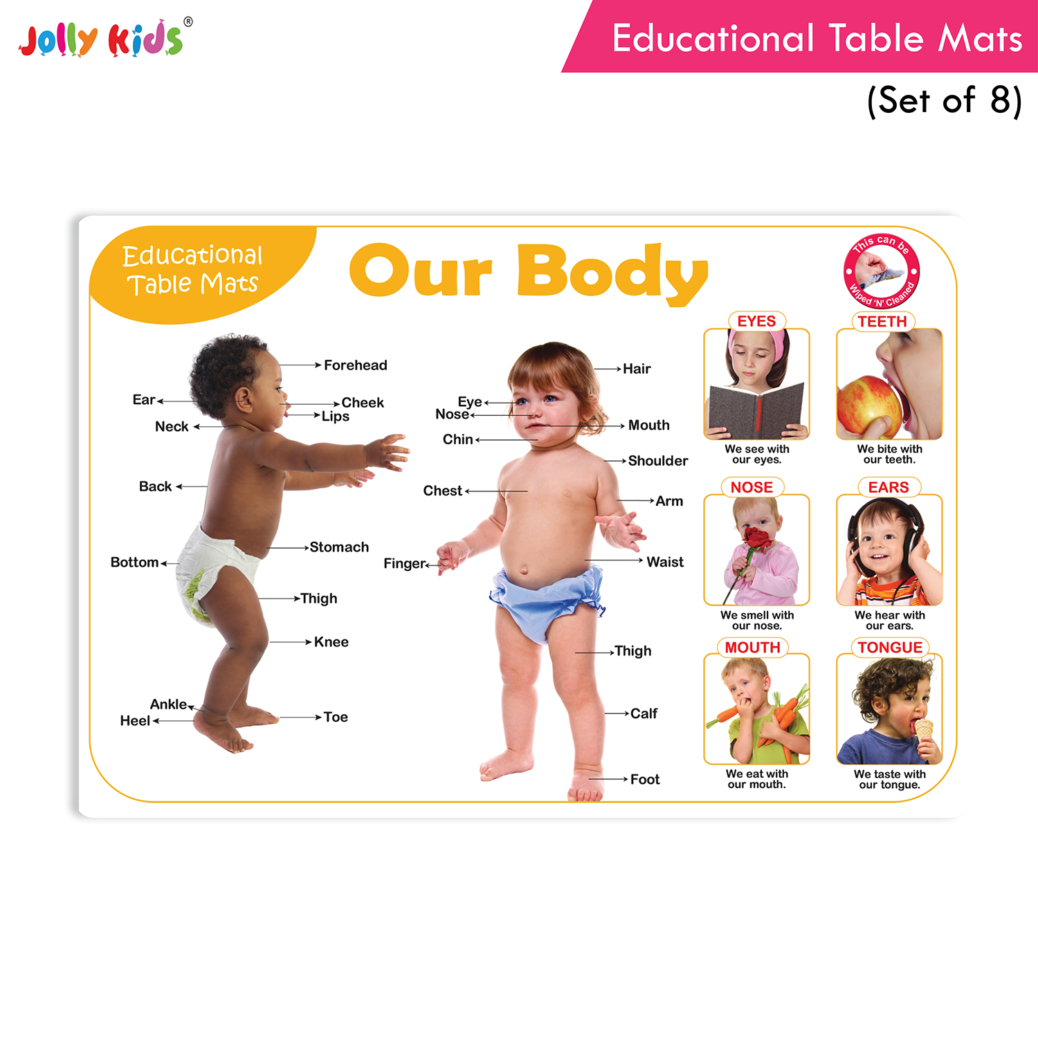 Jolly Kids Educational Table Mats Set (Set of 8) - Image 7