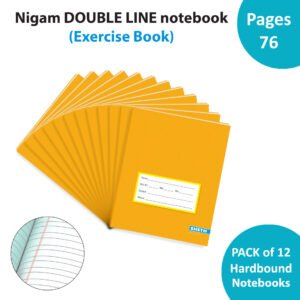 Nigam Double Line Note Book 76 Pages Hard Bound Set of 12 1