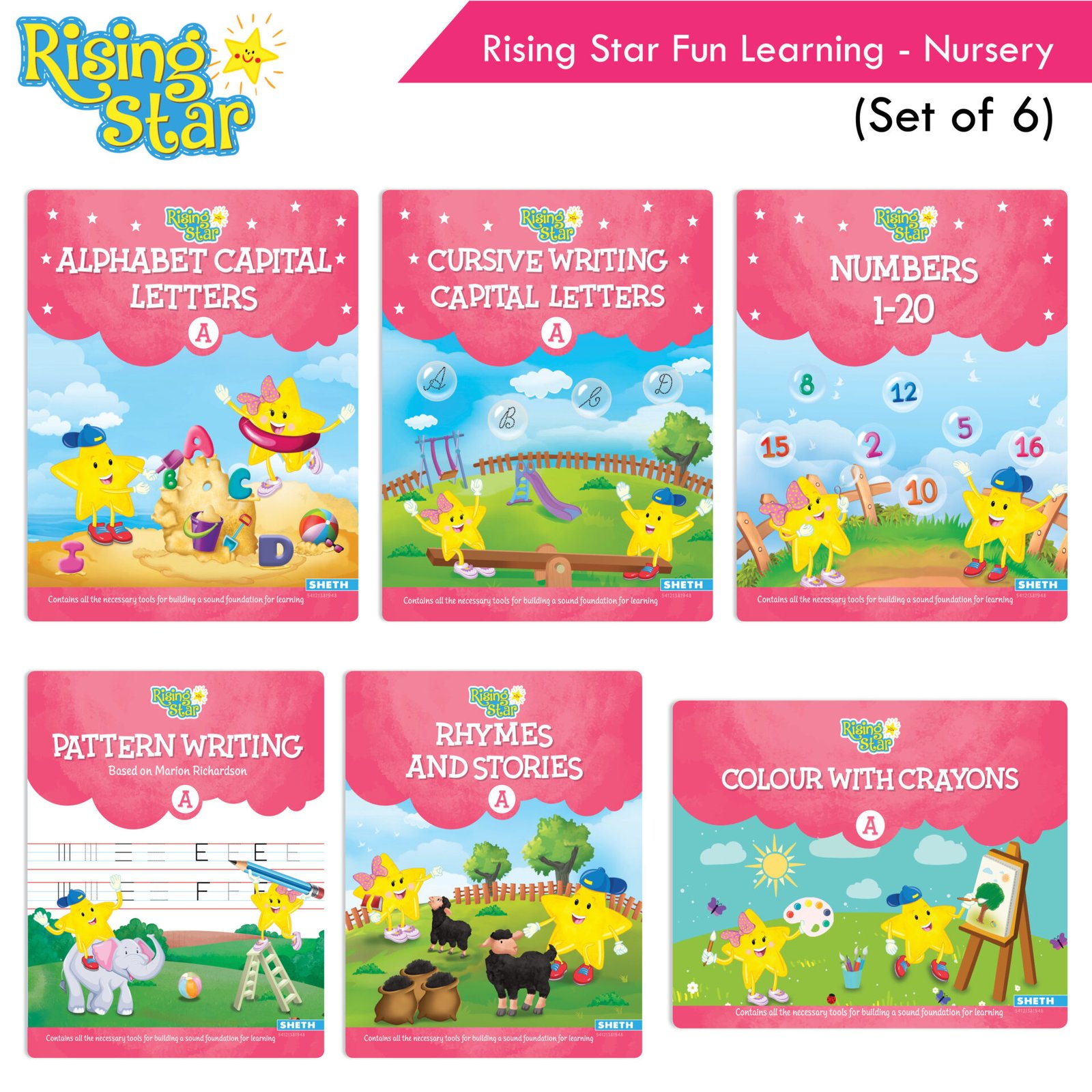 Rising Star Fun Learning Nursery Book Set Set of 6 1