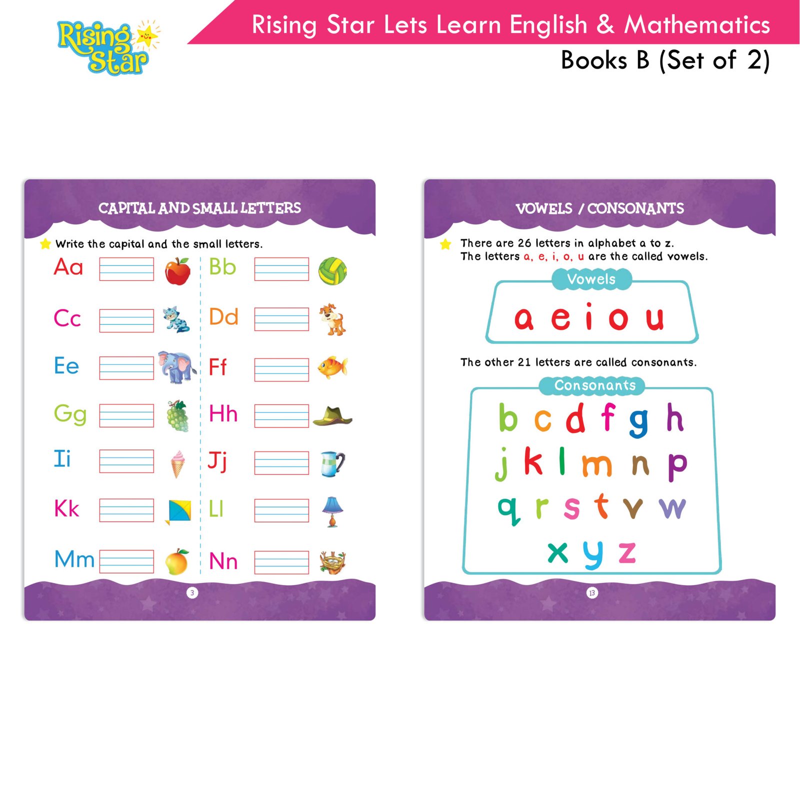 Rising Star Lets Learn English and Mathematics Books B Set of 2 5