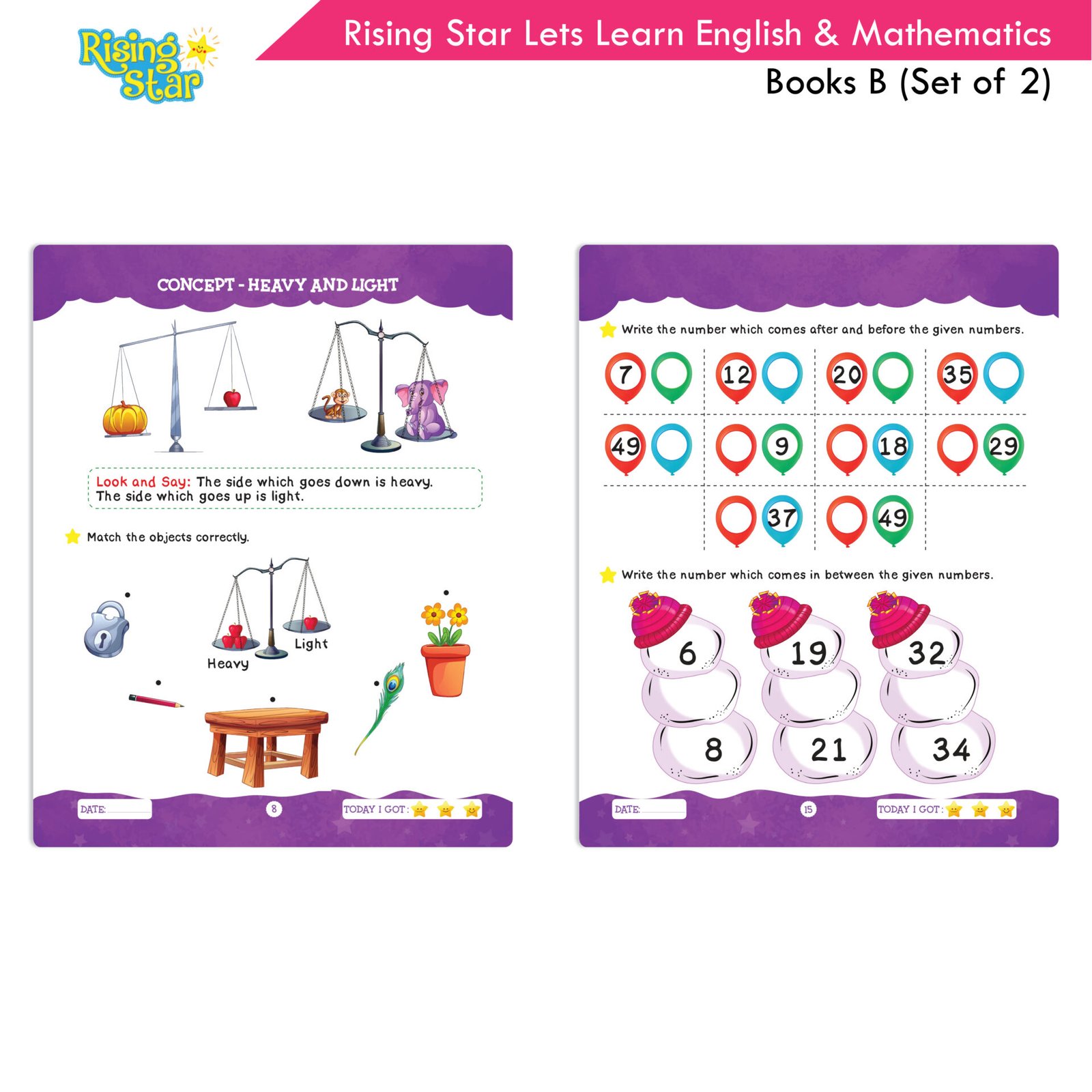 Rising Star Lets Learn English and Mathematics Books B Set of 2 8