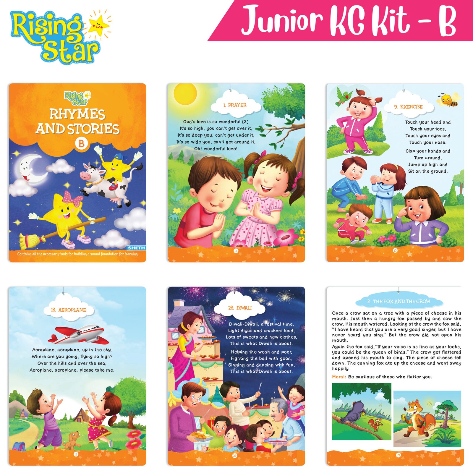 Rising Star Preschool Junior KG Kit B 08 Rhymes and Stories B