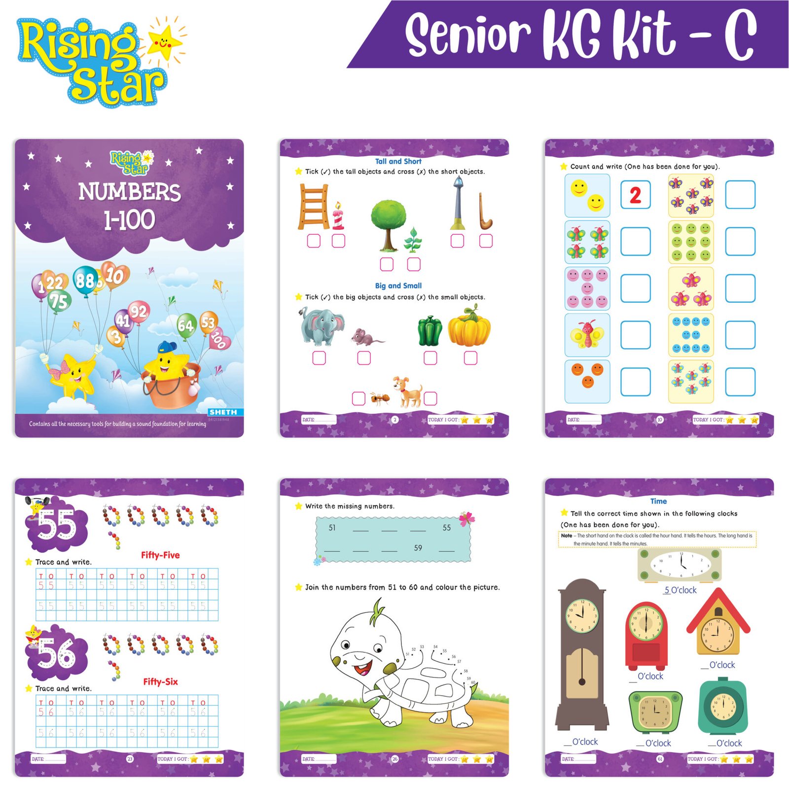 Rising Star Preschool Senior KG Kit C 04 Numbers 1 to 100